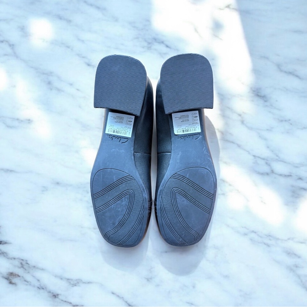 Clarks Women's Navy Loafers with Buckle Detail - Picture 3 of 4